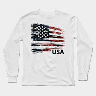 USA Flag Long Sleeve T-Shirt